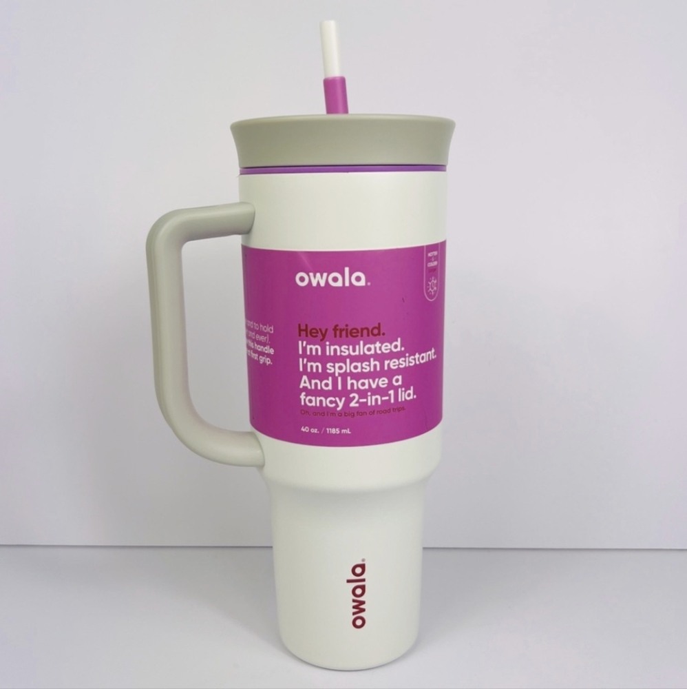 OWALA Tumbler 40 oz *Pink/White/Gray* NWT